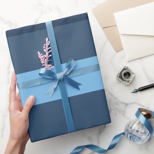 Papier Cadeau Rayé Bleu (Cadeaux)