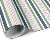 Papier Cadeau Rayé Bonbons d'Hiver (Coin rond)