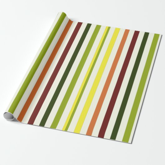 Papier cadeau rayé de couleur (Déroulé)