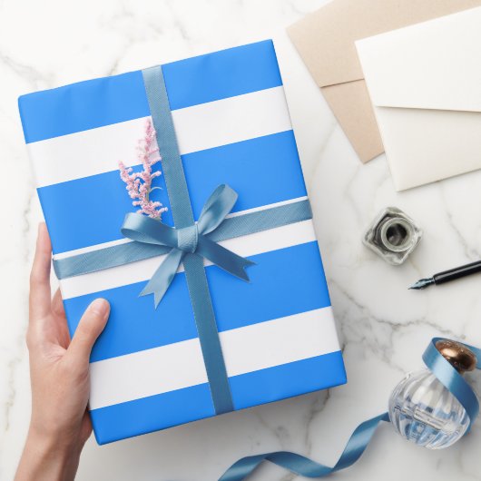 Papier Cadeau Rayé Horizontal Classique Bleu Blanc des Dodgers (Cadeaux)