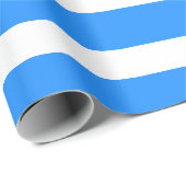 Papier Cadeau Rayé Horizontal Classique Bleu et Blanc des Dodger (Coin rond)