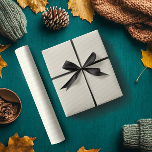 Papier Cadeau Rayé horizontal fin blanc perle