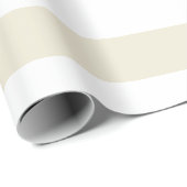 Papier Cadeau Rayé horizontal large blanc perle (Coin rond)