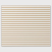 Papier Cadeau Rayé horizontal simple blanc et beige (Plat)