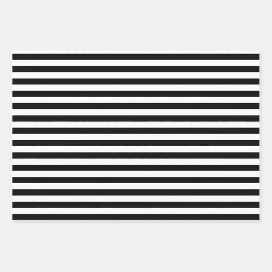 Papier cadeau rayé noir et blanc (Devant)