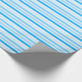Papier cadeau rayé nuances de bleu (Coin)