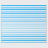 Papier cadeau rayé nuances de bleu (Plat)