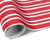 Papier Cadeau Rayé rouge (Coin rond)