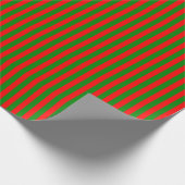 Papier cadeau rayé rouge et vert (Coin)