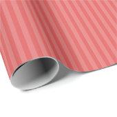 Papier cadeau rayé rouge flamant (Coin rond)