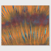 Papier Cadeau Rayons Abstraits multicolores orange (Plat)