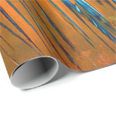Papier Cadeau Rayons Abstraits multicolores orange (Coin rond)