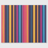 Papier Cadeau Rayure Abstraite Moderne Multicolore Vibrante (Plat)
