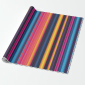 Papier Cadeau Rayure Abstraite Moderne Multicolore Vibrante (Déroulé)