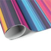 Papier Cadeau Rayure Abstraite Moderne Multicolore Vibrante (Coin rond)
