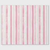 Papier Cadeau Rayure aquarelle rose (Plat)