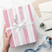 Papier Cadeau Rayure aquarelle rose