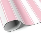 Papier Cadeau Rayure blanche classique de cru de rayure (Coin rond)