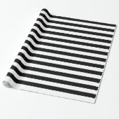 Papier Cadeau Rayure blanche et noire (Déroulé)