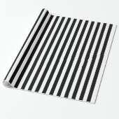Papier Cadeau Rayure Blanche/Noire (Déroulé)