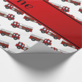 Papier Cadeau Rayure blanche nommée personnalisée de rouge de (Coin)