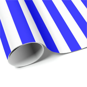 Papier Cadeau Rayure Bleu/Blanc
