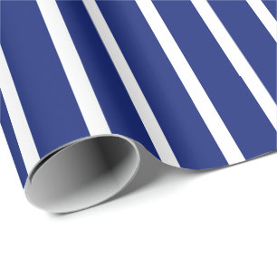 Papier Cadeau Rayure Bleue et Blanche