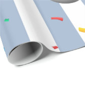 Papier Cadeau Rayure Bleue et Blanche Mat à Barbe (Coin rond)