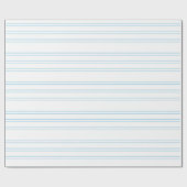 Papier Cadeau Rayure bleue molle sur le blanc, enveloppe de (Plat)