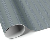 Papier Cadeau Rayure classique dans des tons de bleu profond (Coin rond)