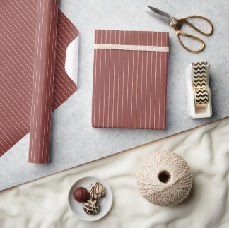 Papier Cadeau Rayure Classique en Rouge