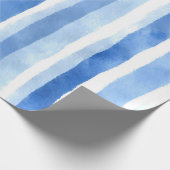 Papier Cadeau Rayure d'aquarelle bleue (Coin)