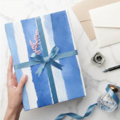 Papier Cadeau Rayure d'aquarelle bleue