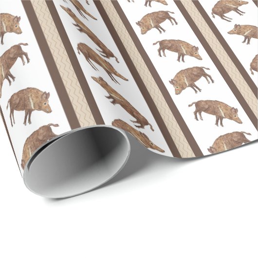 Papier Cadeau Rayure de sanglier (Coin rond)