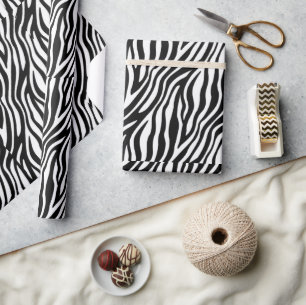 Papier Cadeau Rayure de zèbre monochrome tendance