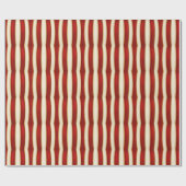 Papier Cadeau Rayure dorée rouge - Noël moderne (Plat)