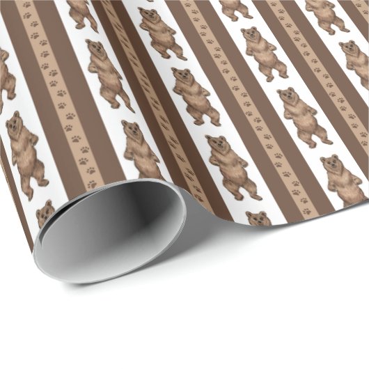 Papier Cadeau Rayure d'ours Kadiak (Coin rond)