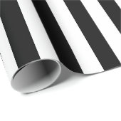 Papier Cadeau Rayure élégante noir et blanc (Coin rond)