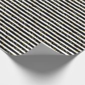 Papier Cadeau Rayure étoile dorée (Coin)