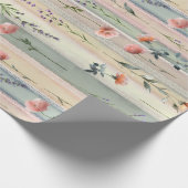 Papier Cadeau Rayure florale vintage (Coin)