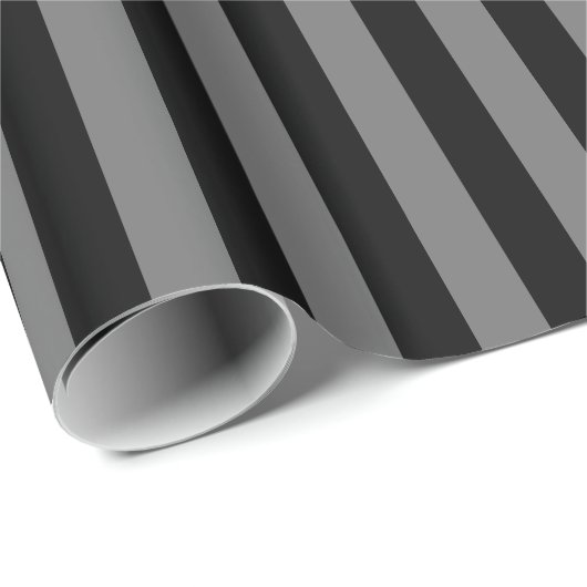Papier Cadeau Rayure grise/noire (Coin rond)