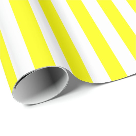 Papier Cadeau Rayure jaune et blanche (Coin rond)