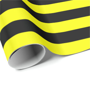 Papier Cadeau Rayure jaune et noire