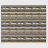 Papier Cadeau Rayure marron Anniversaire (Plat)