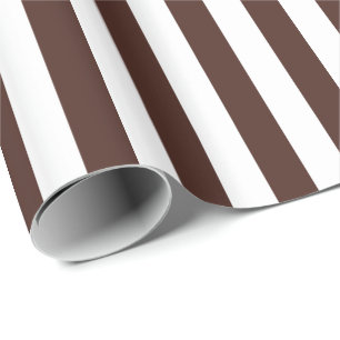 Papier Cadeau Rayure marron/blanc