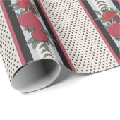 Papier Cadeau Rayure Moderne à Graines de Grenade (Coin rond)