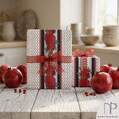 Papier Cadeau Rayure Moderne à Graines de Grenade