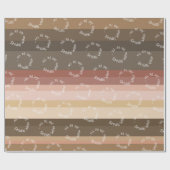 Papier Cadeau Rayure moderne rose et marron (Plat)