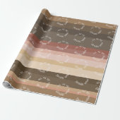 Papier Cadeau Rayure moderne rose et marron (Déroulé)