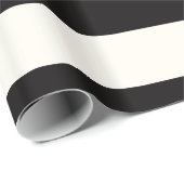 Papier Cadeau Rayure noire et blanche (Coin rond)